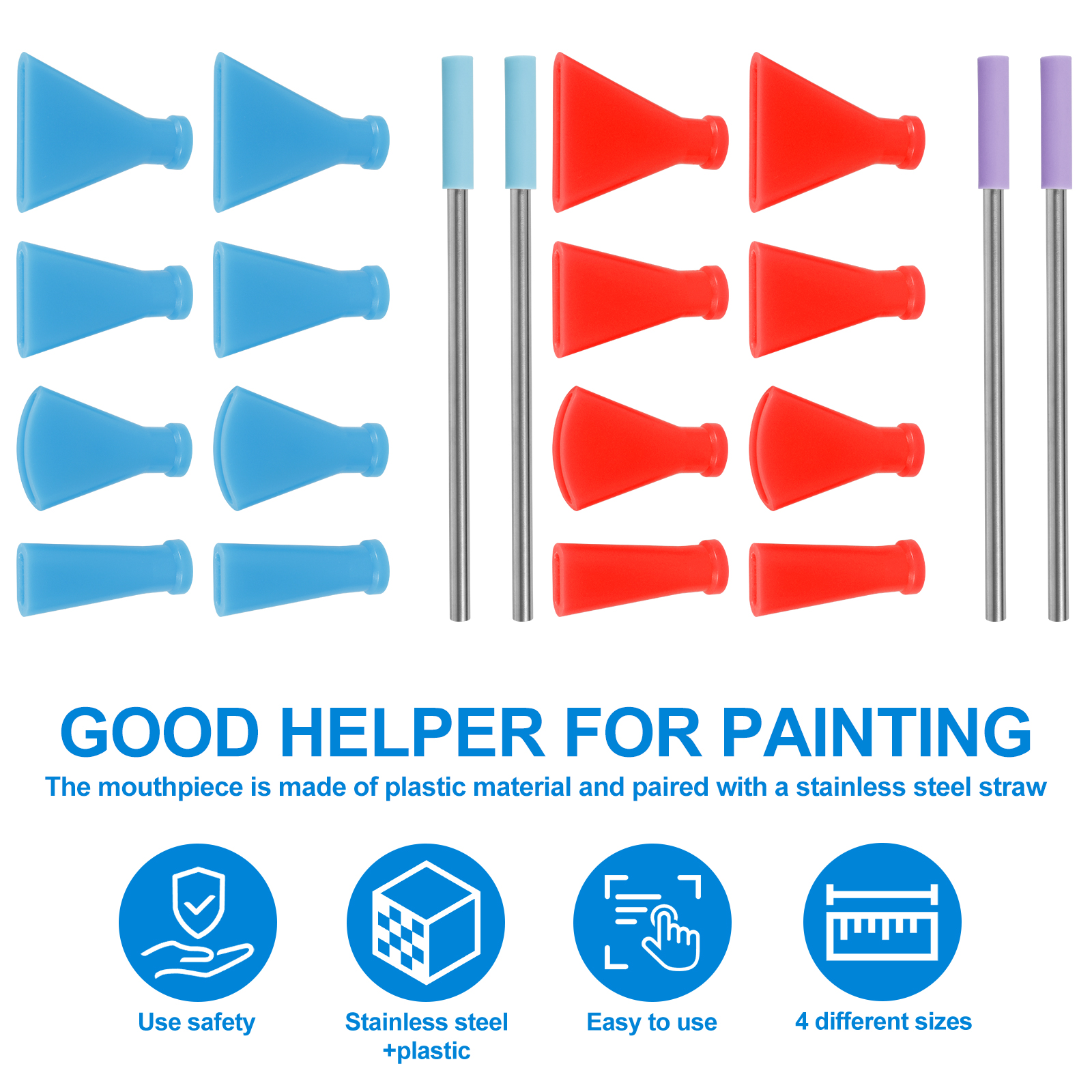Acrylic Pour Paint - 8Pcs Stainless Steel Straw Blow Nozzles