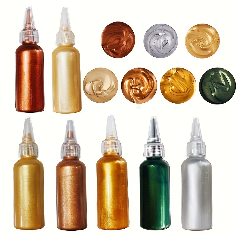 Acrylic Pour Paint - 60ml Metallic Acrylic Paint Resin Pigments