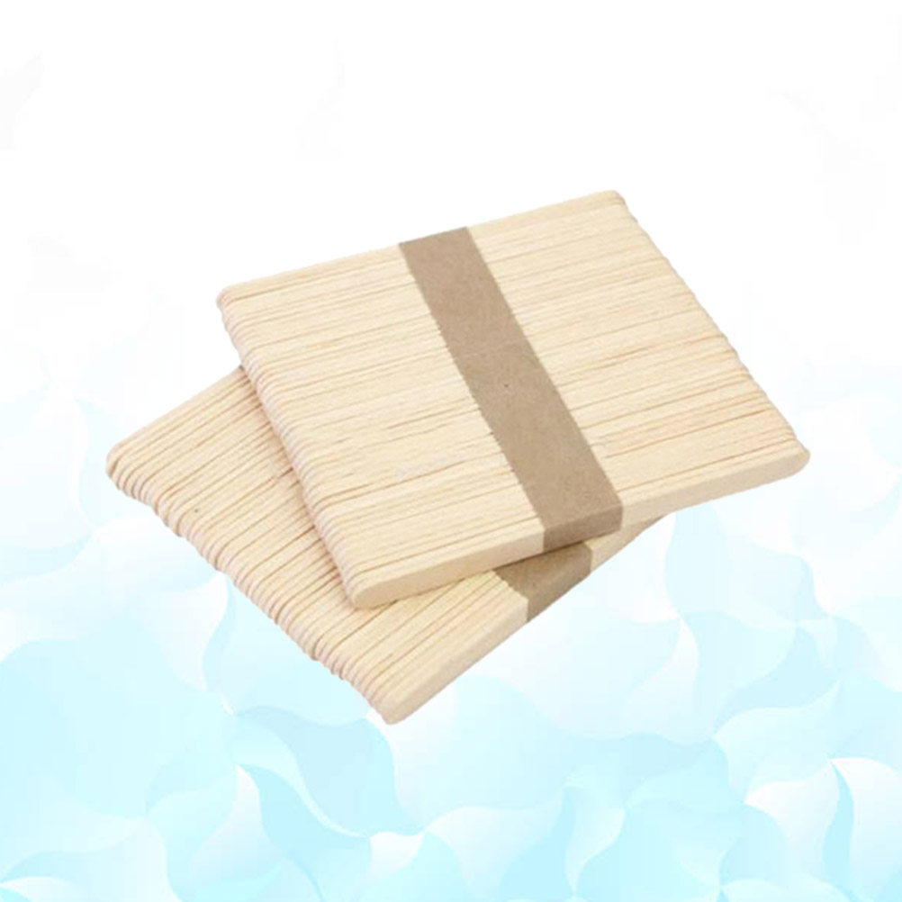 Art Craft With Ice Cream Stick - 100Pcs Wood Craft Sticks Natural Smooth
