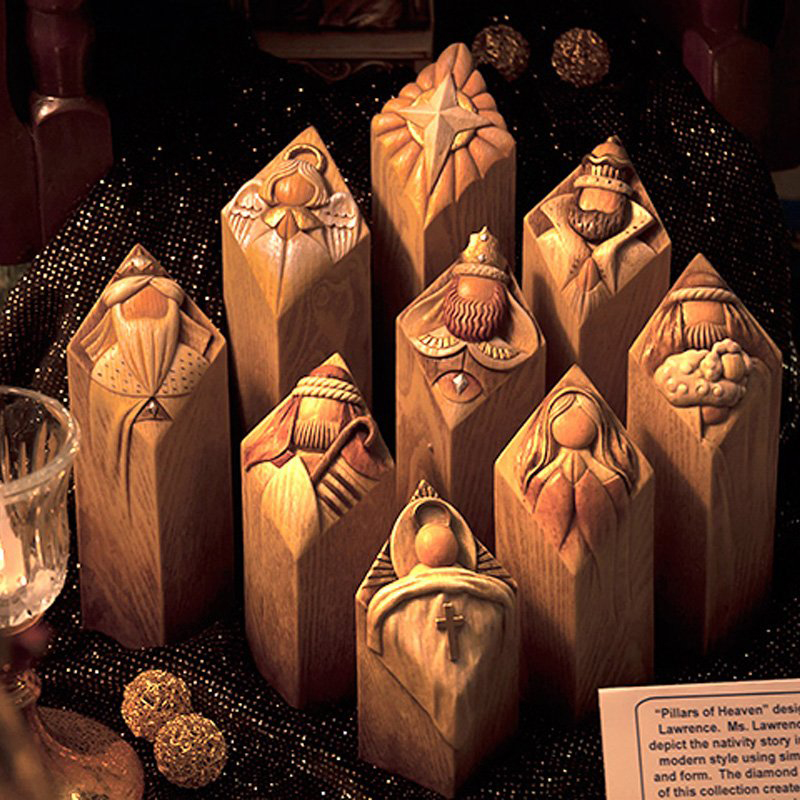 Art Craft Restaurant - Heaven Nativity Tree Pillar Statue Resin
