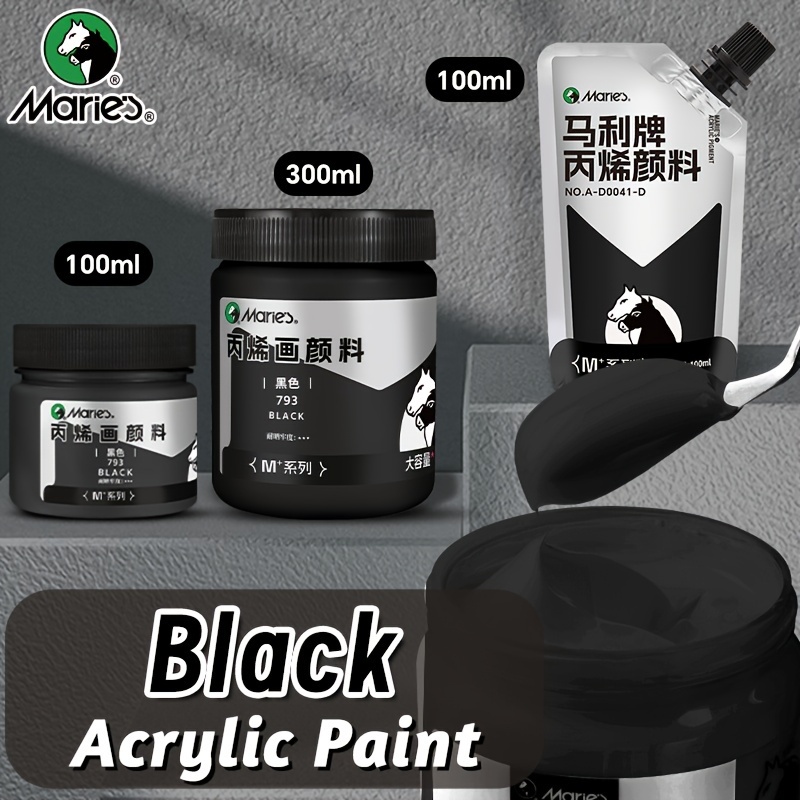Marie's Black Acrylic Paint,1p - Acrylic Pour Paint ulasan dan harga