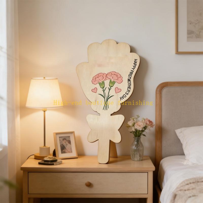 L9NB Wooden Hand Painted Flowe - Art And Craft For Mother'S Day ulasan dan harga