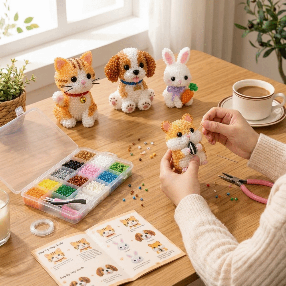 Handmade DIY Animal Bead Embro - Art Craft Education ulasan dan harga