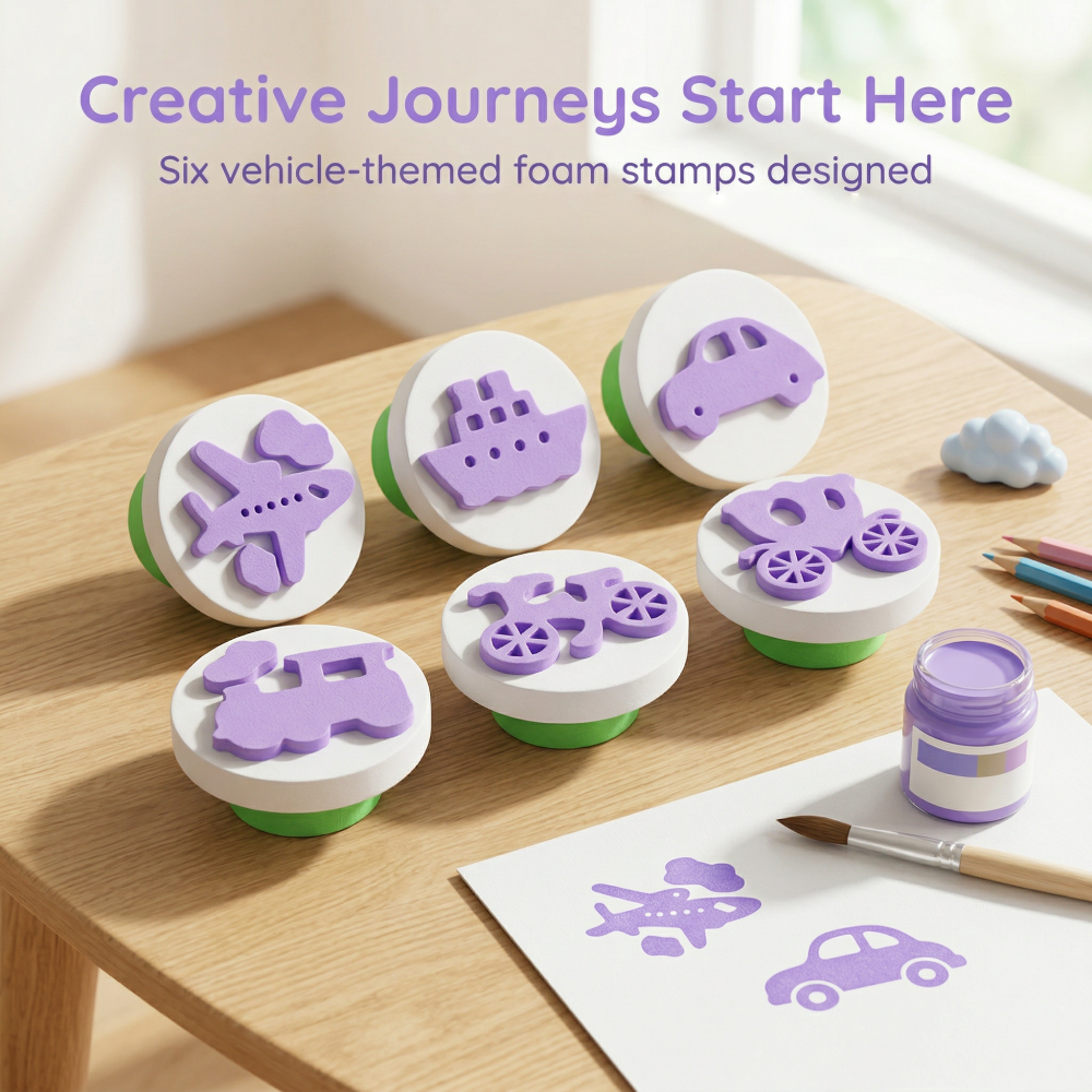 6Pcs EVA Vehicle Foam Stamps,  - Art Craft Education ulasan dan harga