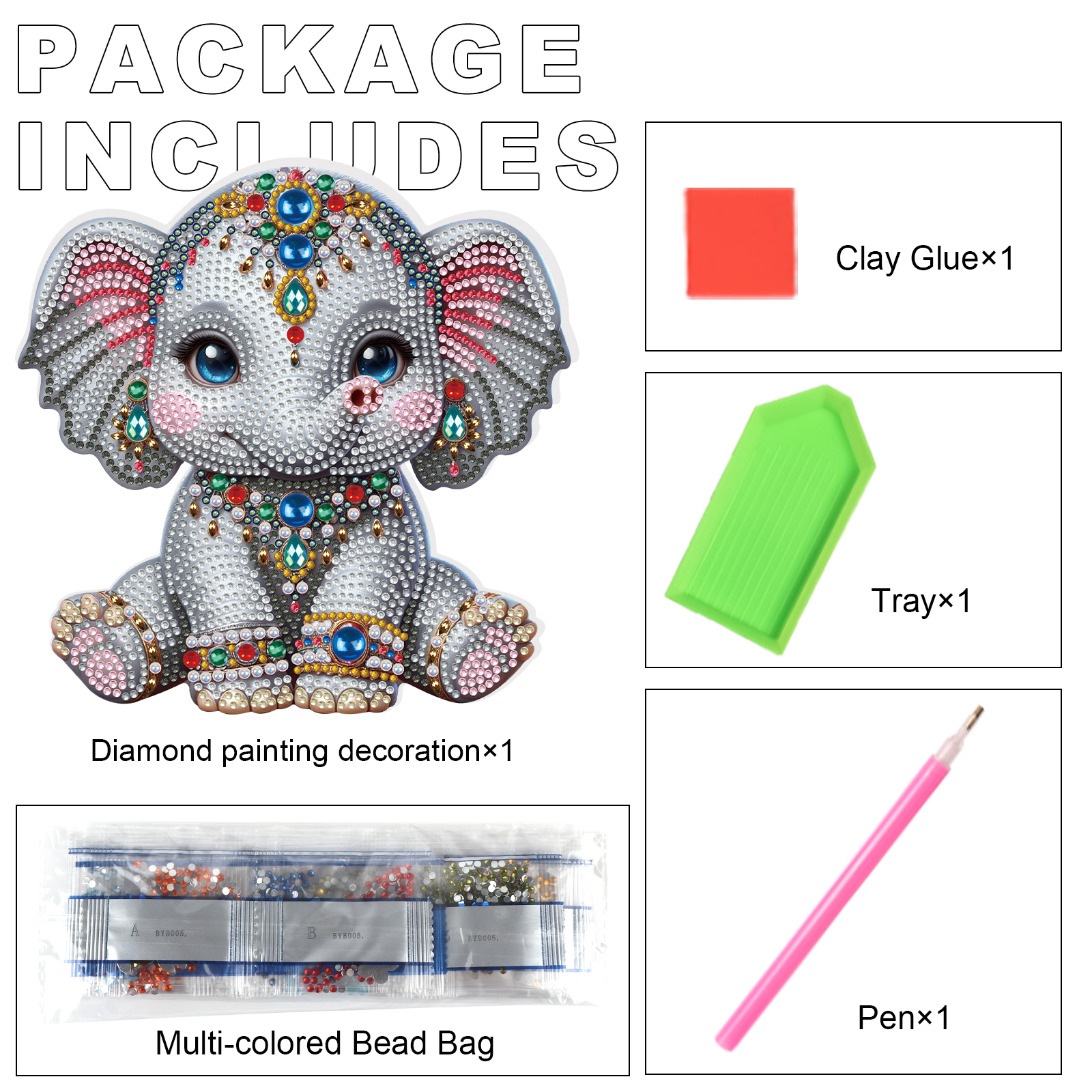 Tabletop Special Shape Diamond - Art Craft Elephant ulasan dan harga