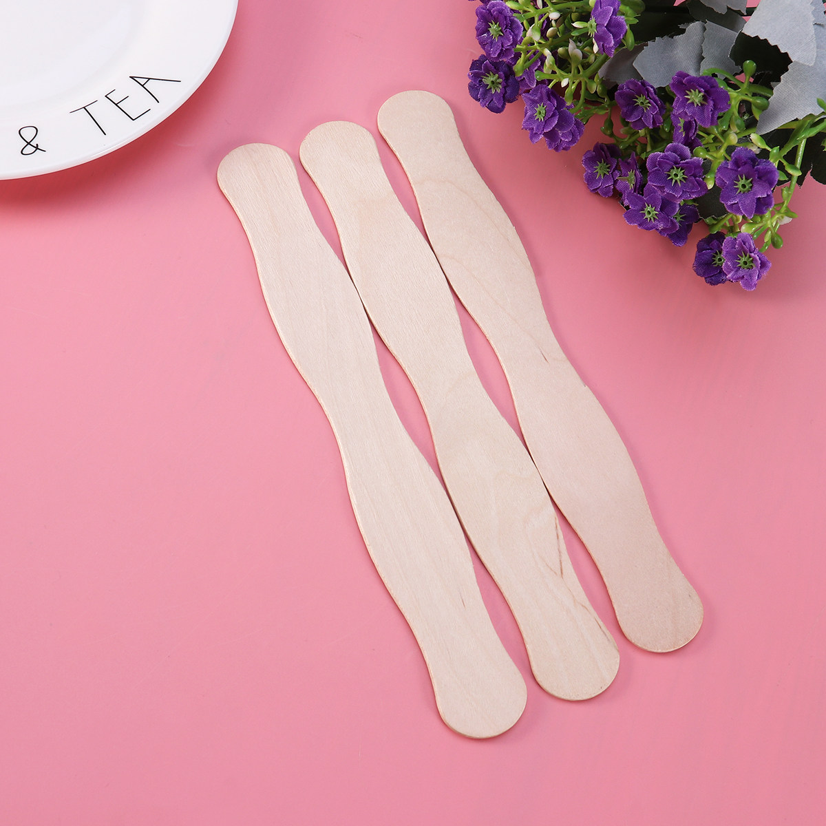 50Pcs Wave Shaped Natural Wood - Art Craft With Ice Cream Stick ulasan dan harga