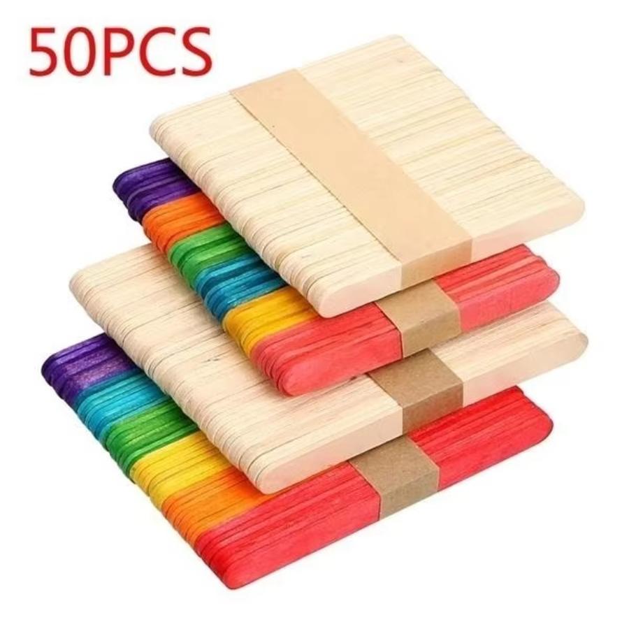 50 Pcs Lot Natural Colored Woo - Art Craft With Ice Cream Stick ulasan dan harga