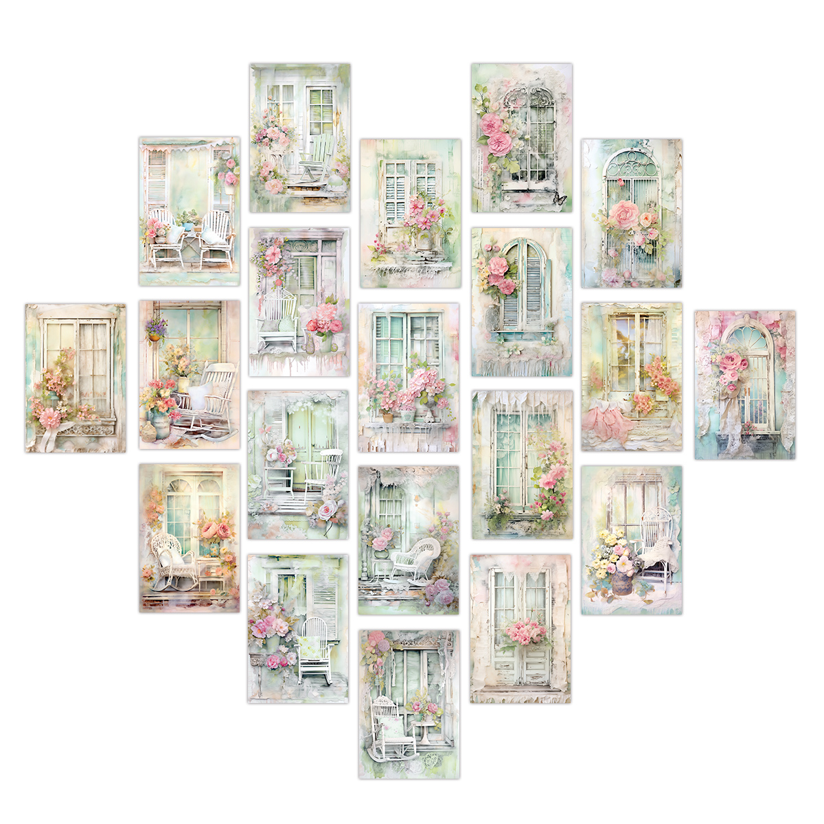 20pcs Vintage Floral Art Colla - Art Craft Gallery ulasan dan harga