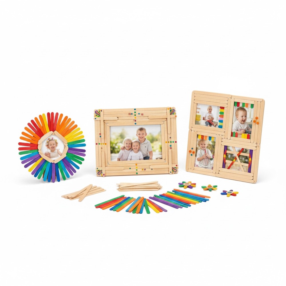 50Pcs Colored Wooden Popsicle  - Art Craft With Ice Cream Stick ulasan dan harga