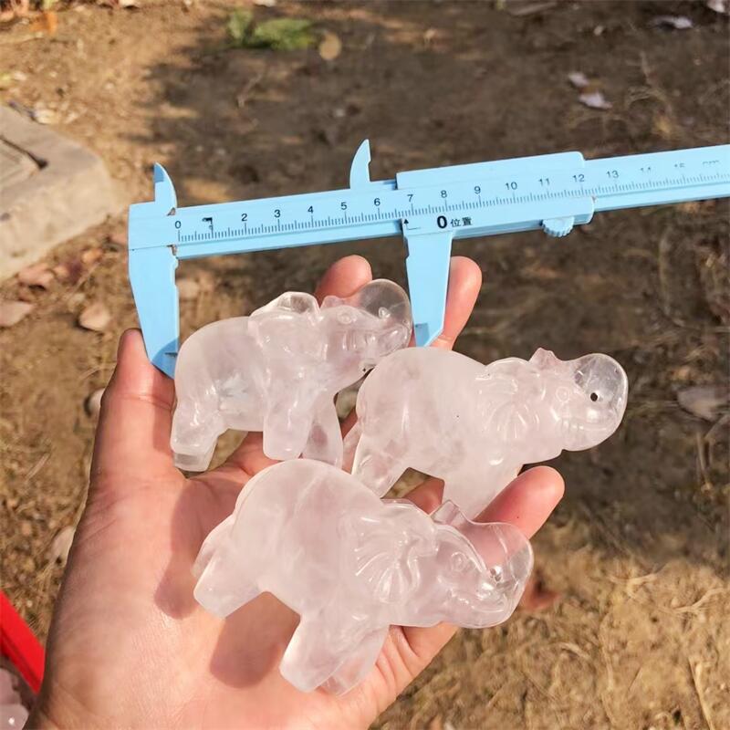 Natural Clear Quartz Elephant  - Art Craft Holiday ulasan dan harga