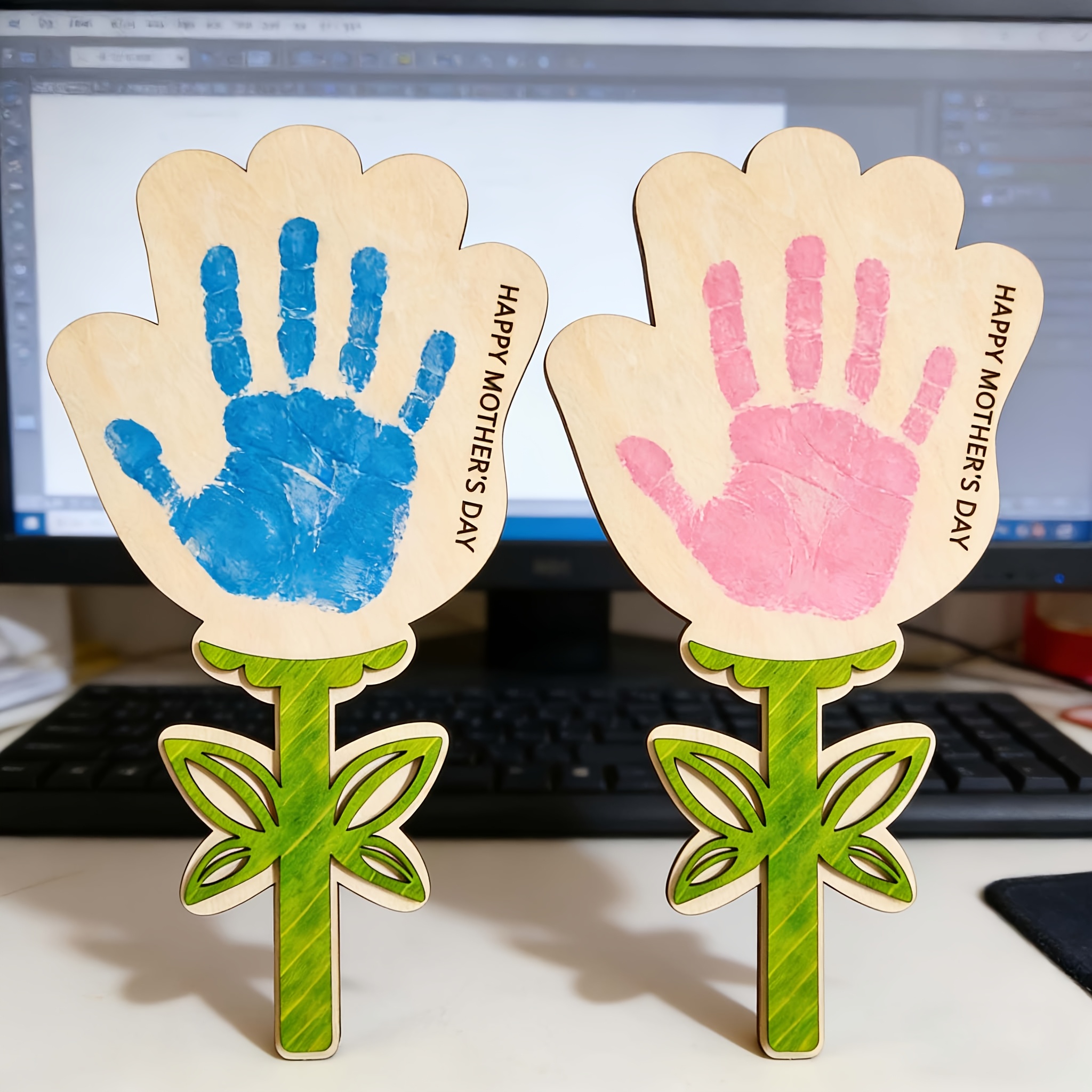 Mother’s Day Wooden Handprint  - Art And Craft For Mother'S Day ulasan dan harga