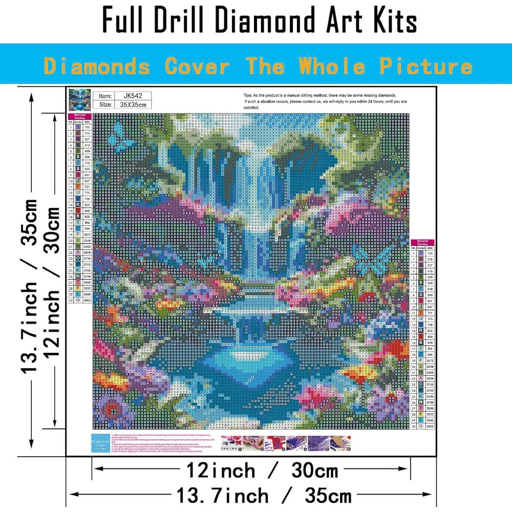 5D DIY Full Round Drill Diamon - Art Craft Number ulasan dan harga