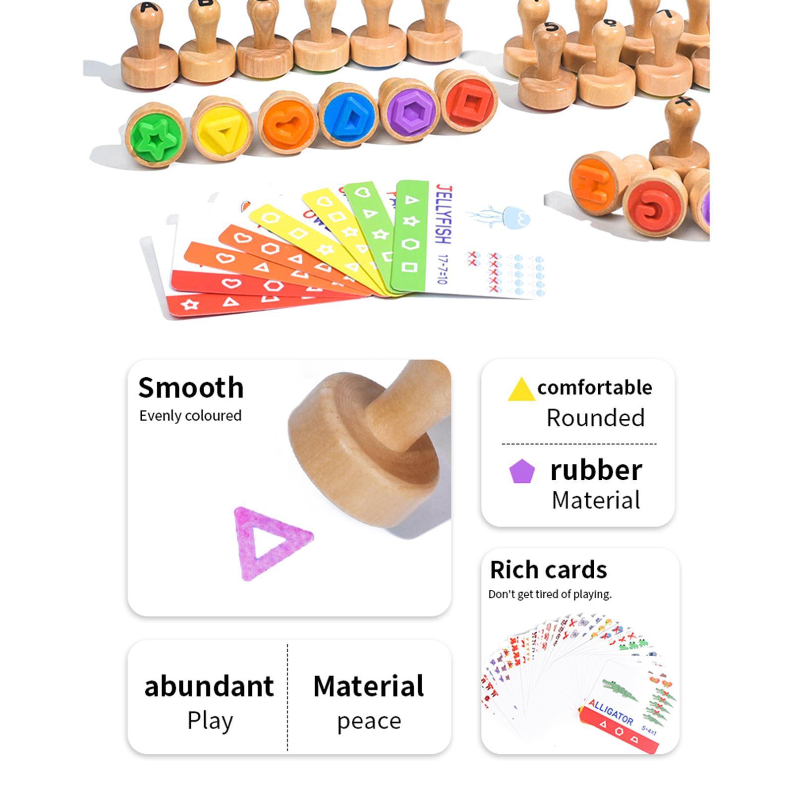 Wooden Alphabet Number Stamp E - Art Craft Education ulasan dan harga