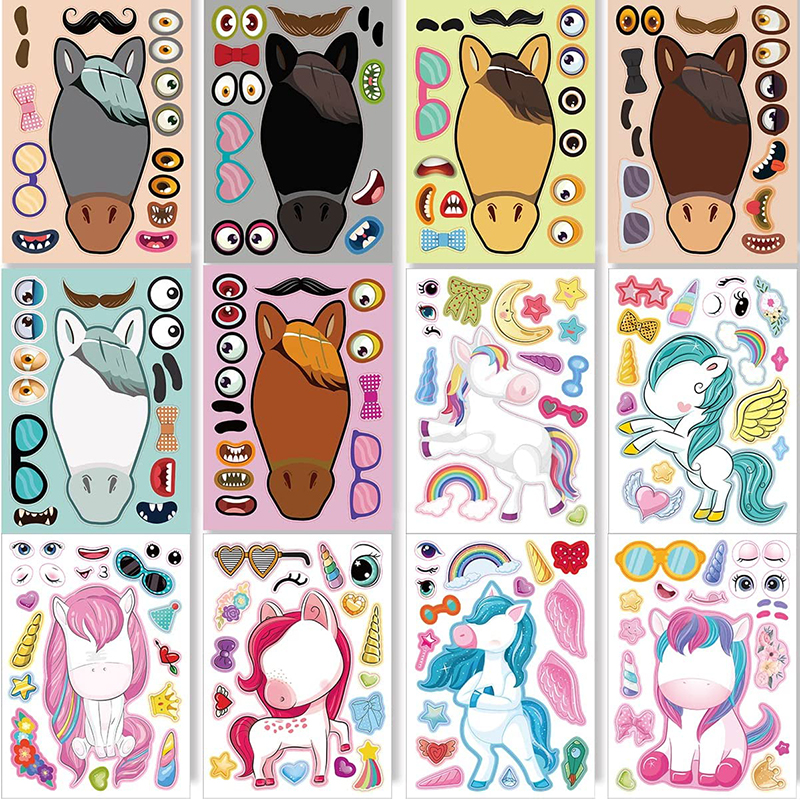 12/24 Sheets Make a Face Stick - Art Craft Zoo ulasan dan harga