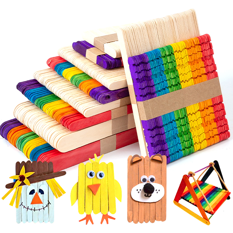 50Pcs DIY Wooden Stick Popsicl - Art Craft With Ice Cream Stick ulasan dan harga