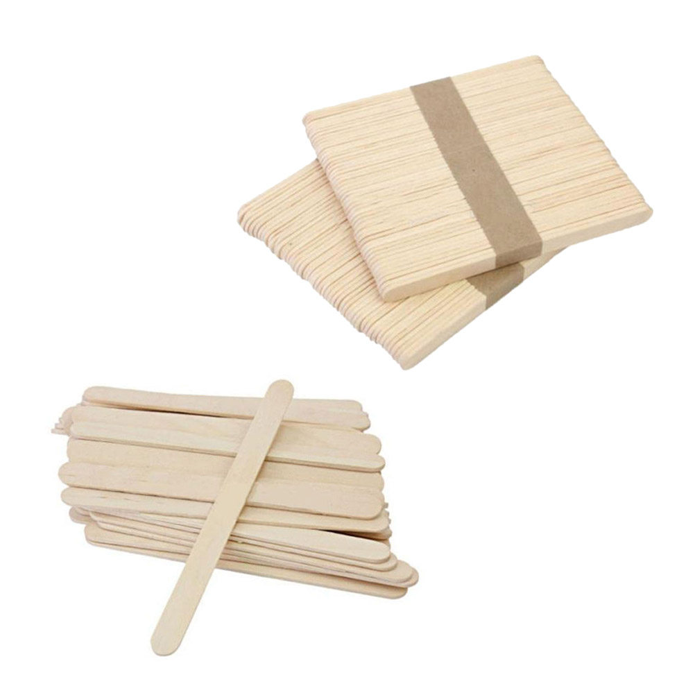 100Pcs Wood Craft Sticks Natur - Art Craft With Ice Cream Stick ulasan dan harga