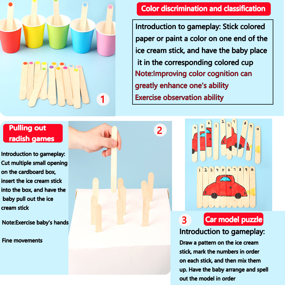 30/100/500Pcs Ice Cream Popsic - Art Craft With Ice Cream Stick ulasan dan harga