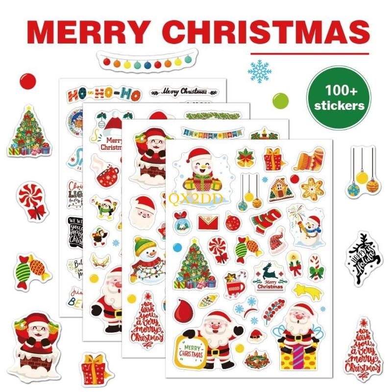 QX2D Christmas Foil Sticker Fo - Art Craft Holiday ulasan dan harga