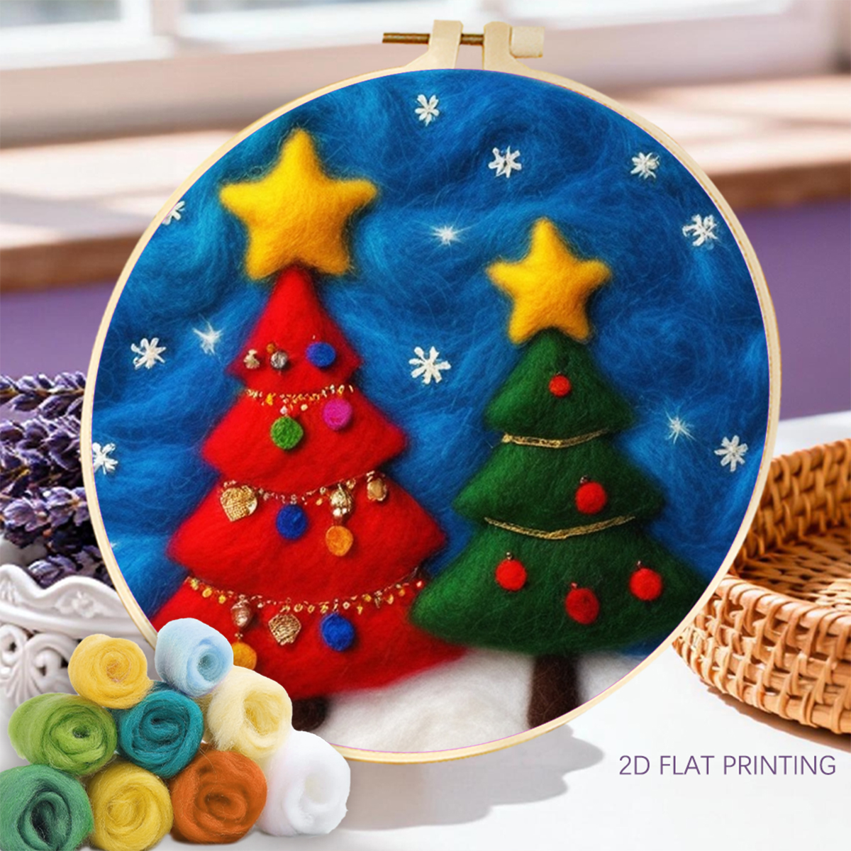 RUOPOTY Wool Felt Painting Pic - Art Craft Kite ulasan dan harga