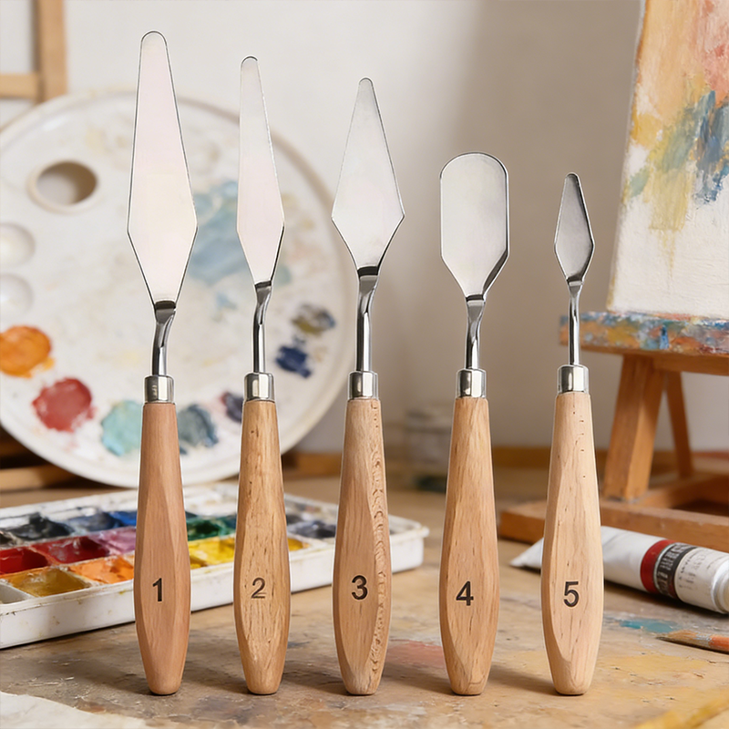 5Pcs Wooden Handle Painting Pa - Acrylic Pour Paint ulasan dan harga