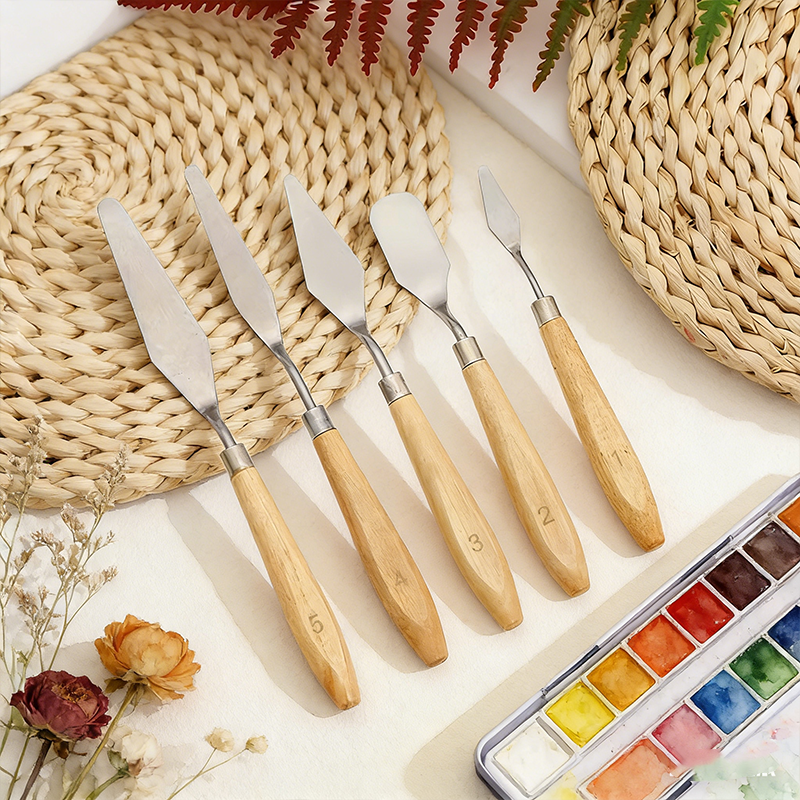 5Pcs Wooden Handle Painting Pa - Acrylic Pour Paint ulasan dan harga