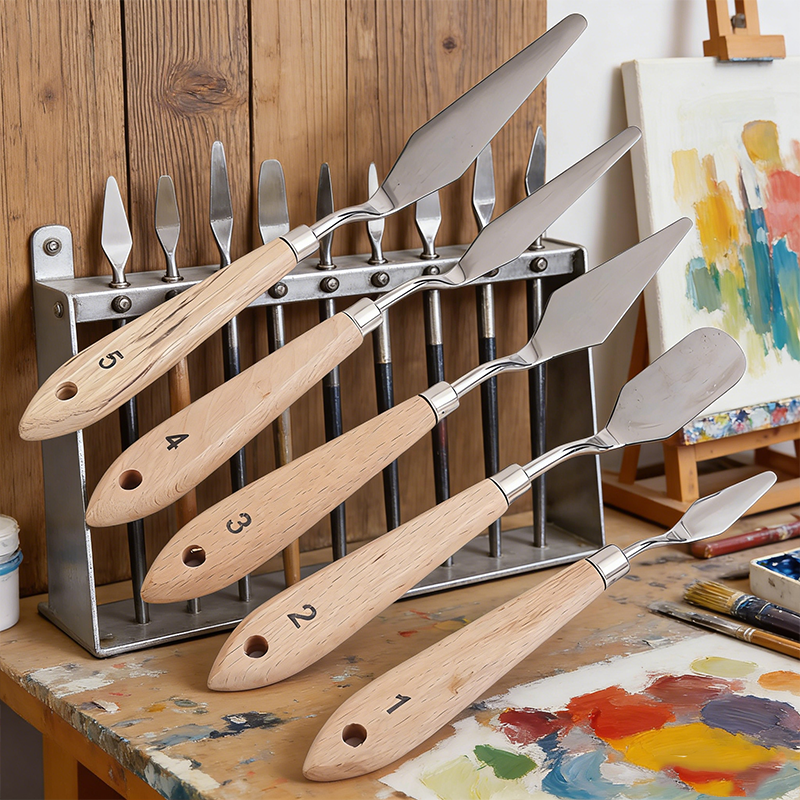 5Pcs Wooden Handle Painting Pa - Acrylic Pour Paint ulasan dan harga