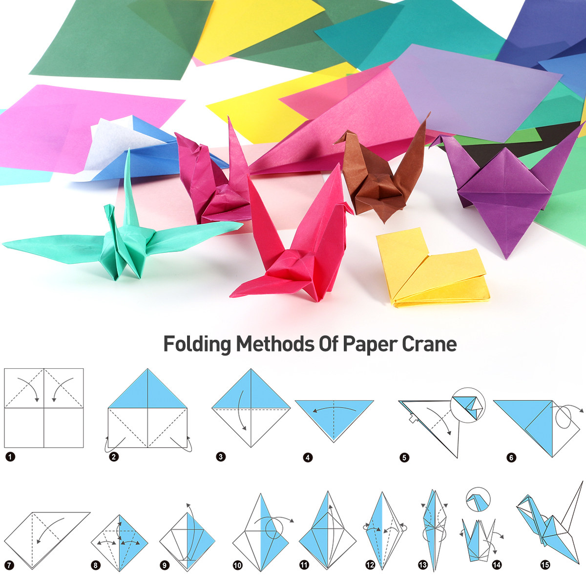 200Sheets Vibrant Origami Pape - Art Craft Education ulasan dan harga