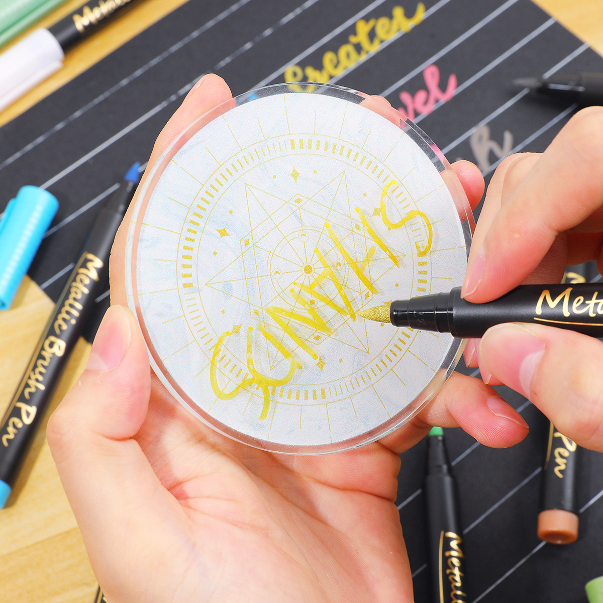 10pcs Metallic Glitter Markers - Art And Craft For Mother'S Day ulasan dan harga