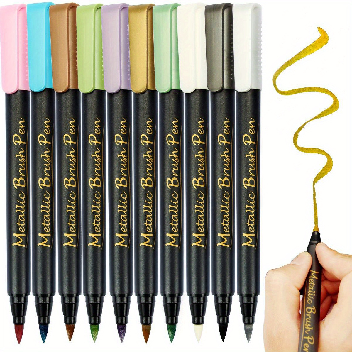 10pcs Metallic Glitter Markers - Art And Craft For Mother'S Day ulasan dan harga
