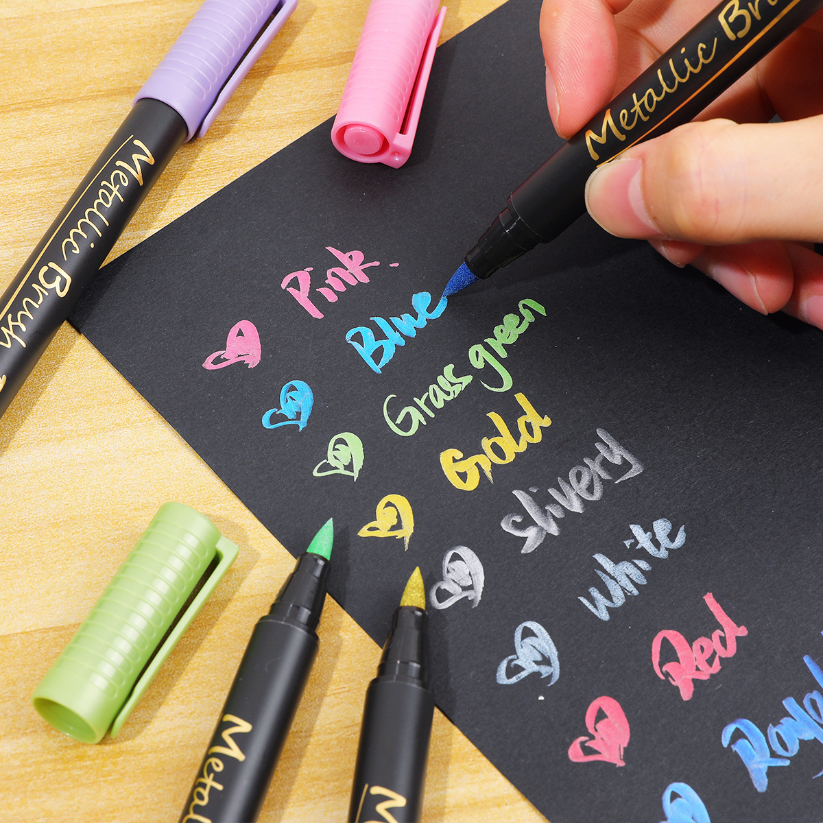 10pcs Metallic Glitter Markers - Art And Craft For Mother'S Day ulasan dan harga