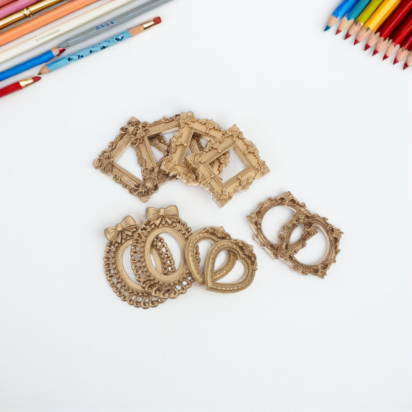 10Pcs Vintage Mini Gold Pictur - Art Craft Gallery ulasan dan harga