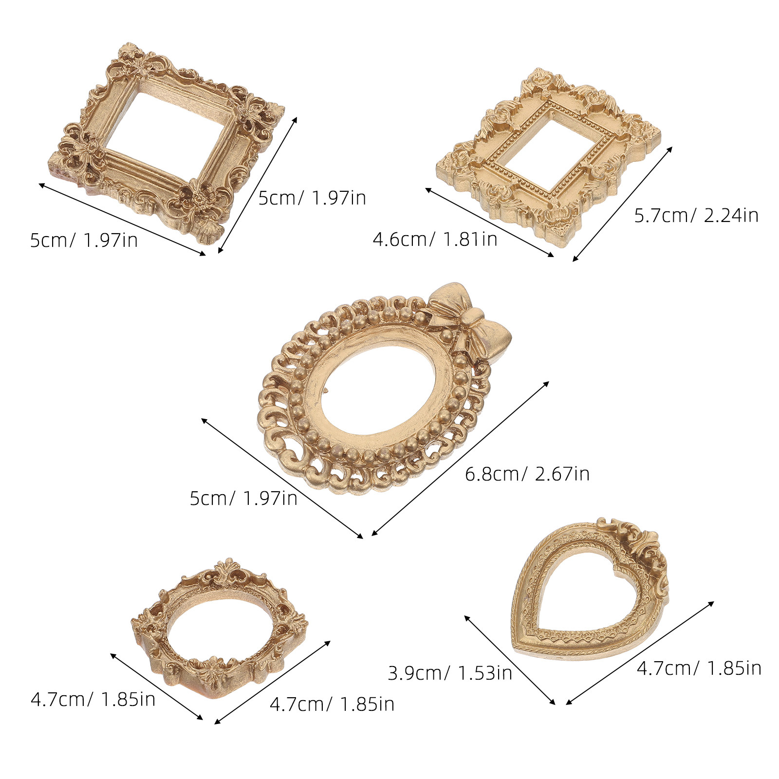10Pcs Vintage Mini Gold Pictur - Art Craft Gallery ulasan dan harga