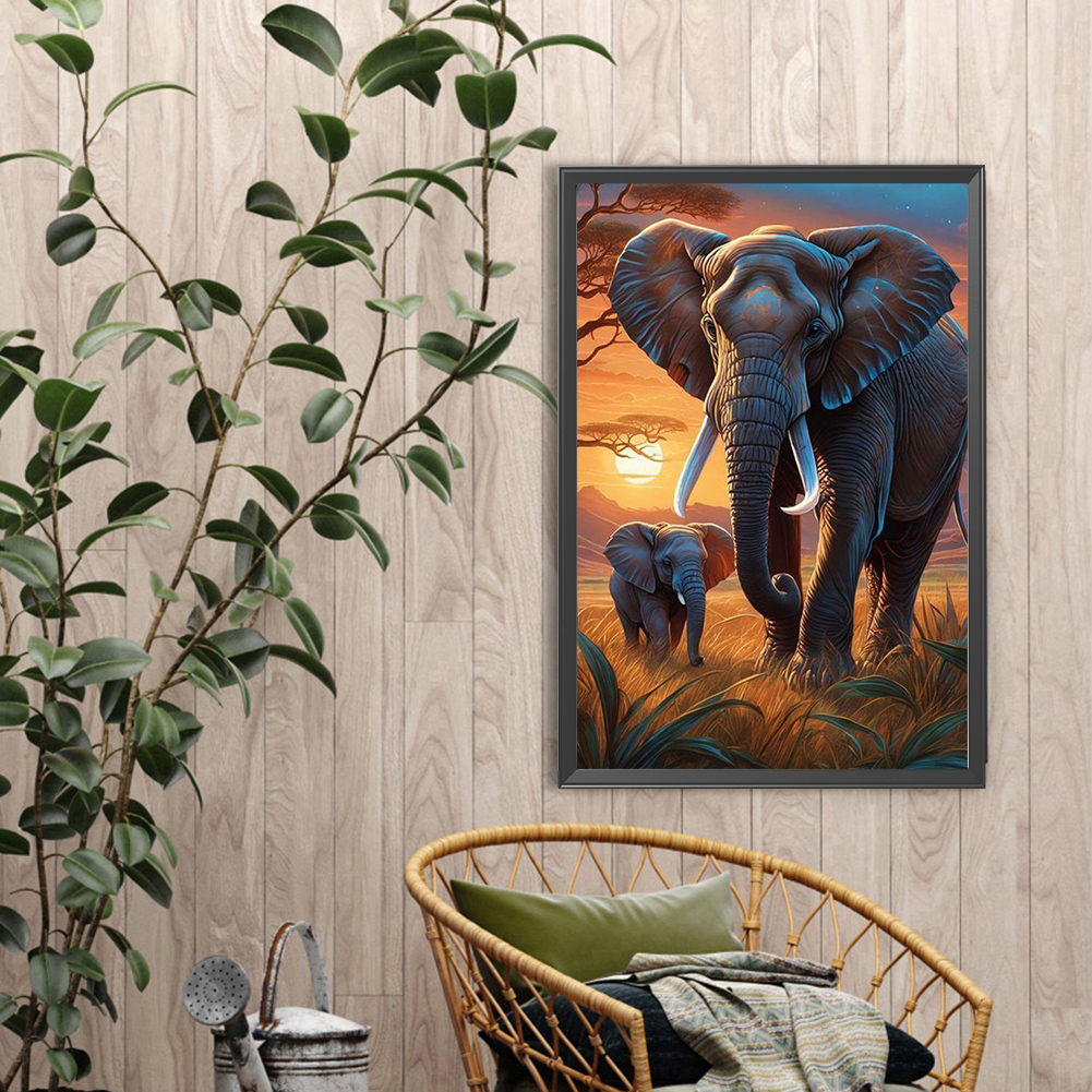 5D DIY Full Round Drill Diamon - Art Craft Elephant ulasan dan harga