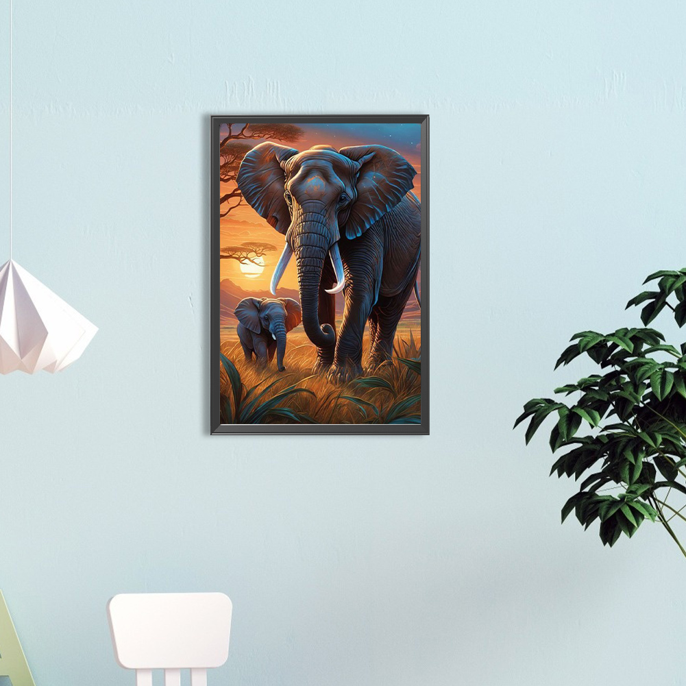 5D DIY Full Round Drill Diamon - Art Craft Elephant ulasan dan harga