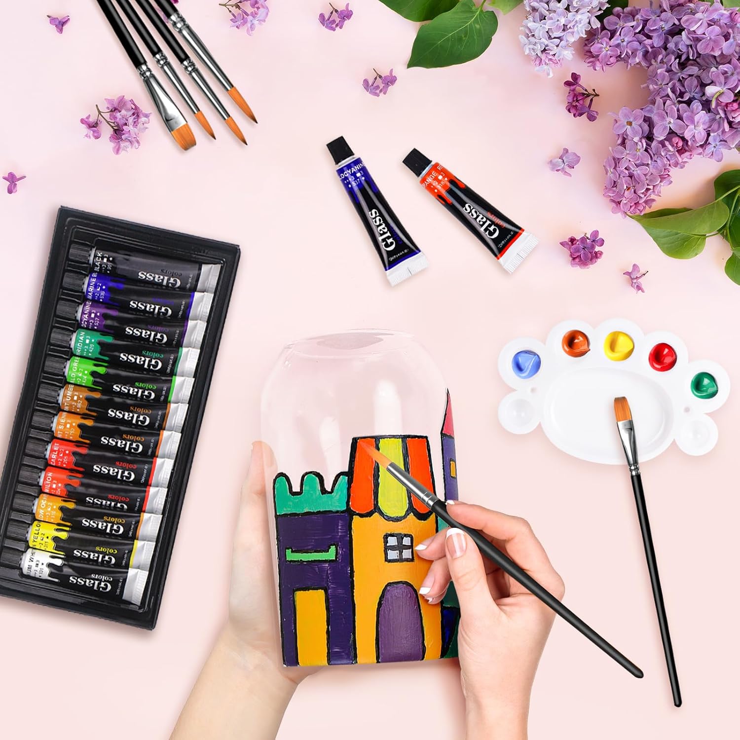 Acrylic Glass Paint Set with 6 - Acrylic Pour Paint ulasan dan harga