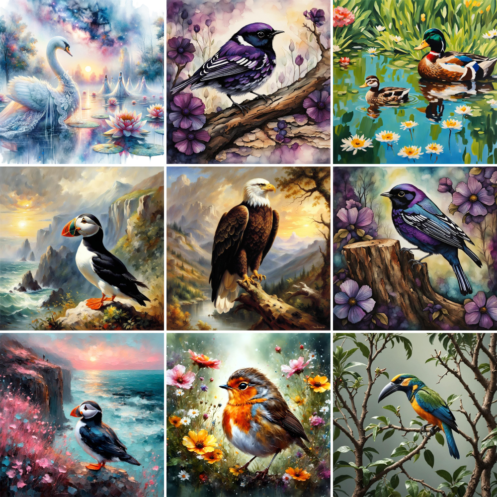 Bird Arctic Puffin Paintings B - Art Craft Number ulasan dan harga