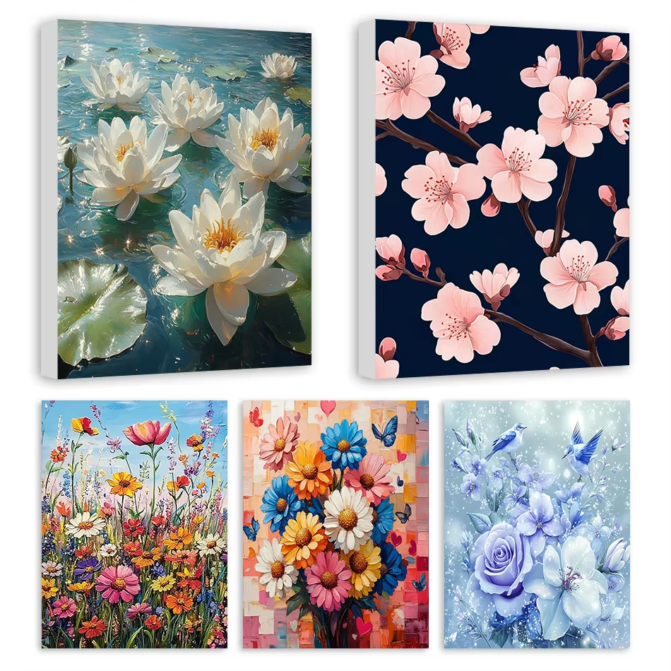 Oil Painting By Numbers Flower - Art Craft Number ulasan dan harga