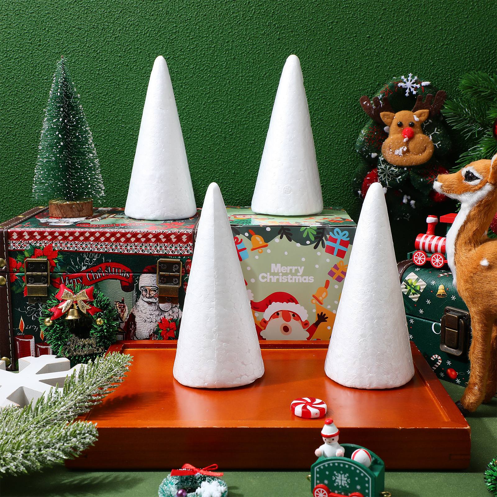 12pcs Foam Cones 15Cm White Di - Art Craft Education ulasan dan harga