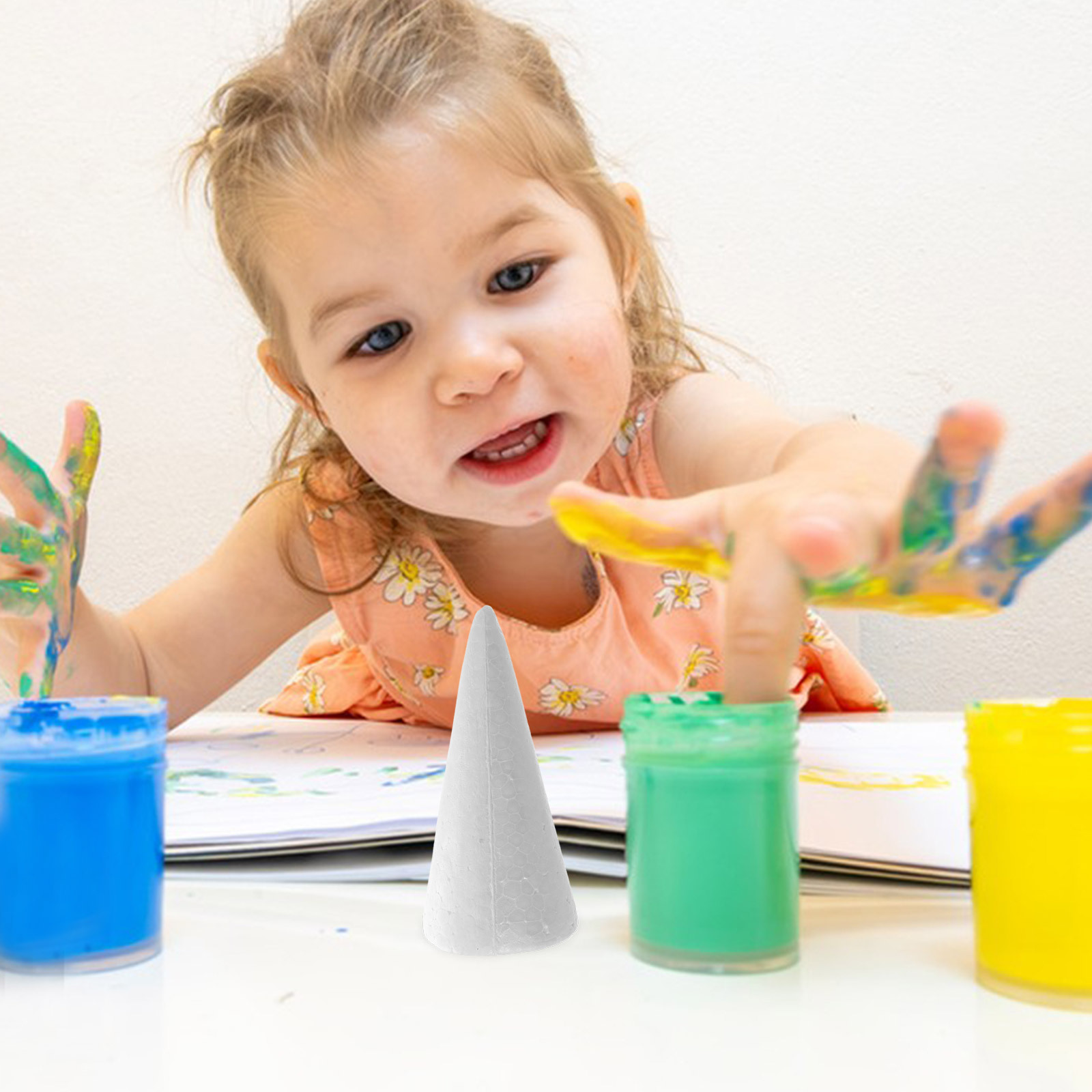 12pcs Foam Cones 15Cm White Di - Art Craft Education ulasan dan harga