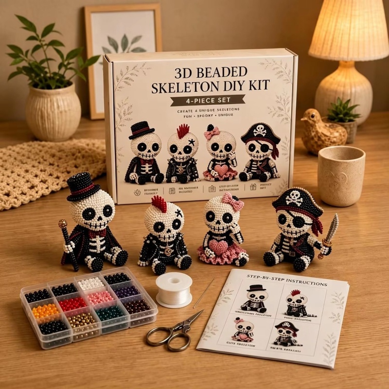 Creative 3d Beaded Skull Diy C - Art Craft Holiday ulasan dan harga