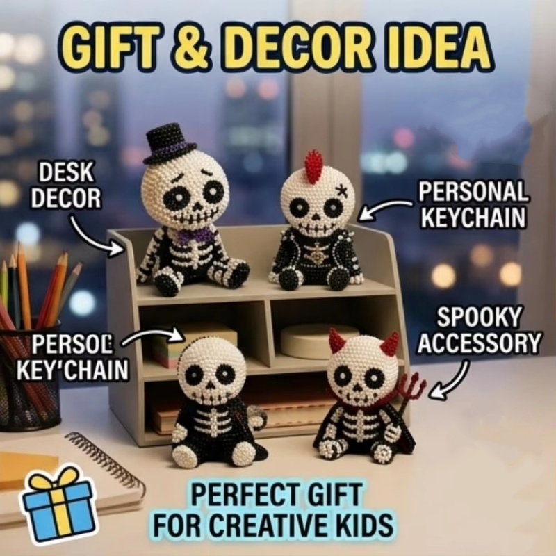 Creative 3d Beaded Skull Diy C - Art Craft Holiday ulasan dan harga